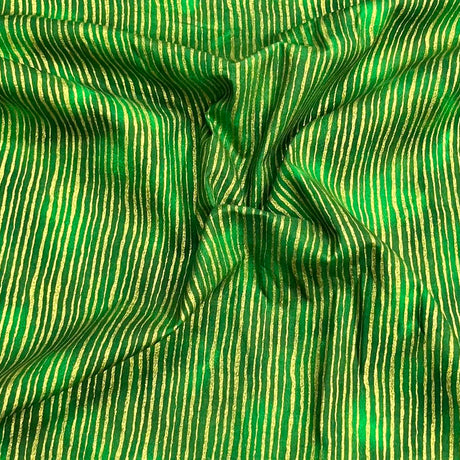Pound A Metre Per Metre Premium Gold Foil Cotton 45'' Wide (Green & Gold)