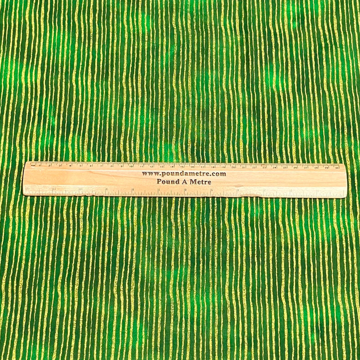 Pound A Metre Per Metre Premium Gold Foil Cotton 45'' Wide (Green & Gold)