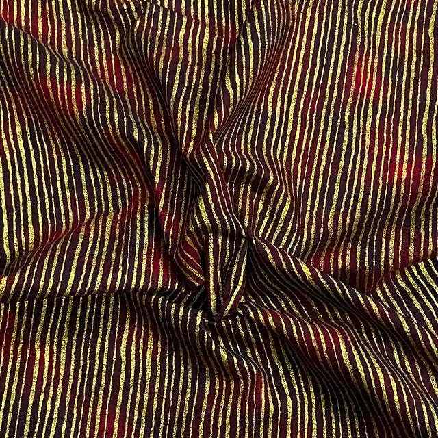 Pound A Metre Per Metre Premium Gold Foil Cotton 45'' Wide (Maroon & Gold)