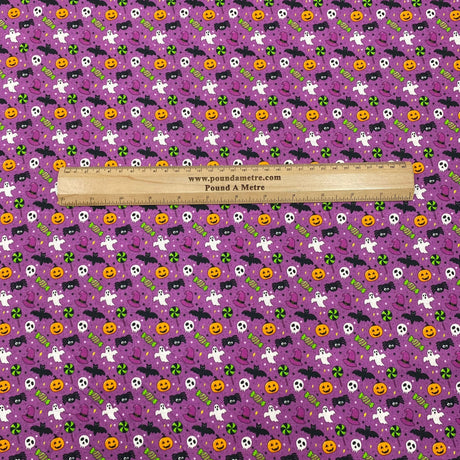 Pound A Metre Full Metre Per Metre Premium Quality 100% Quilting Halloween Cotton 45' Wide  (Ghost)