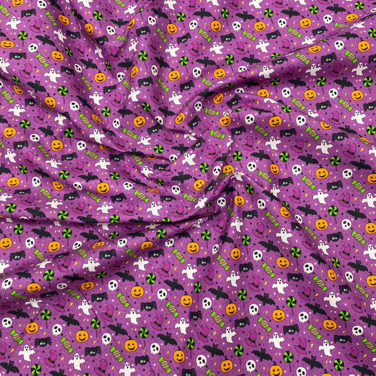 Pound A Metre Full Metre Per Metre Premium Quality 100% Quilting Halloween Cotton 45' Wide  (Ghost)