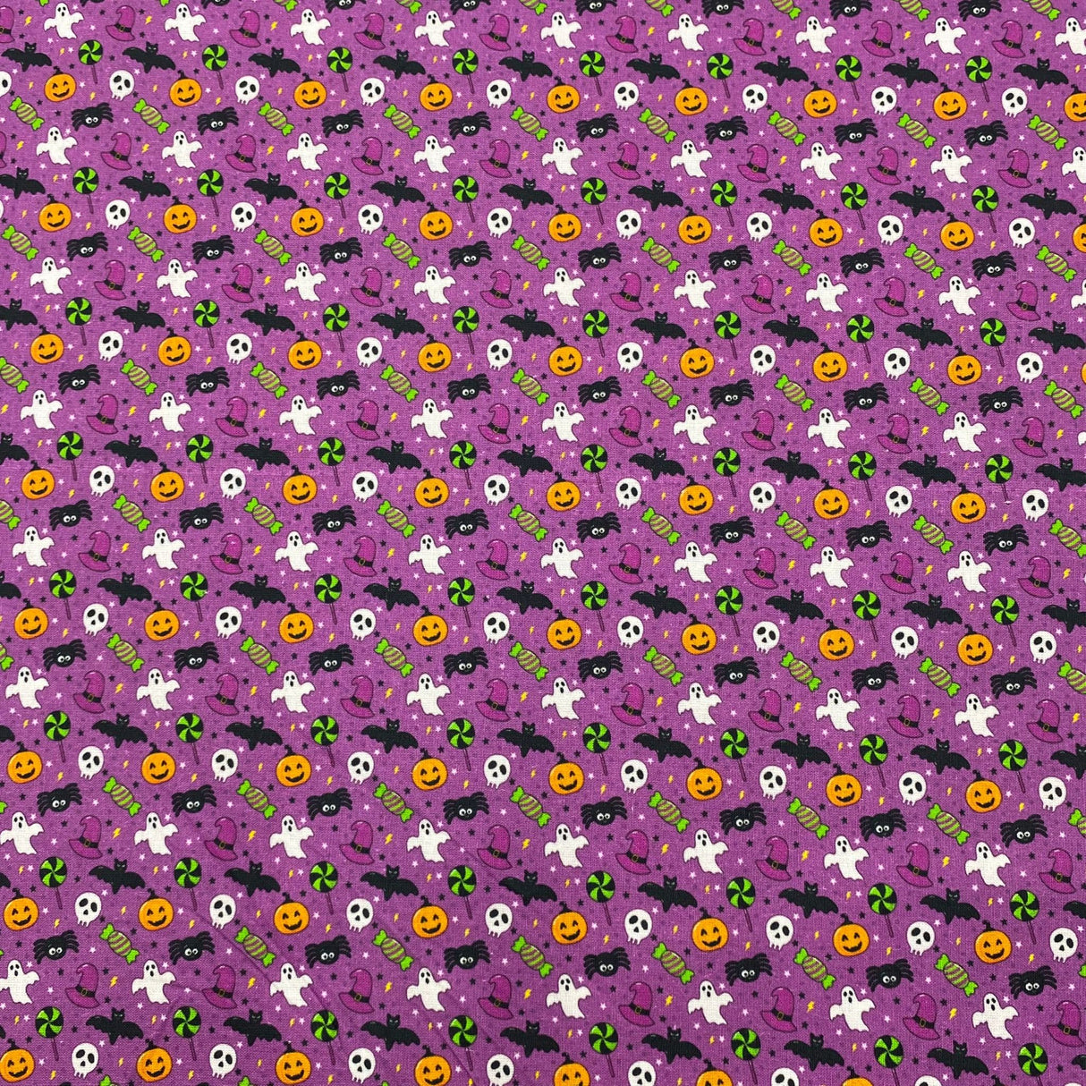 Pound A Metre Full Metre Per Metre Premium Quality 100% Quilting Halloween Cotton 45' Wide  (Ghost)