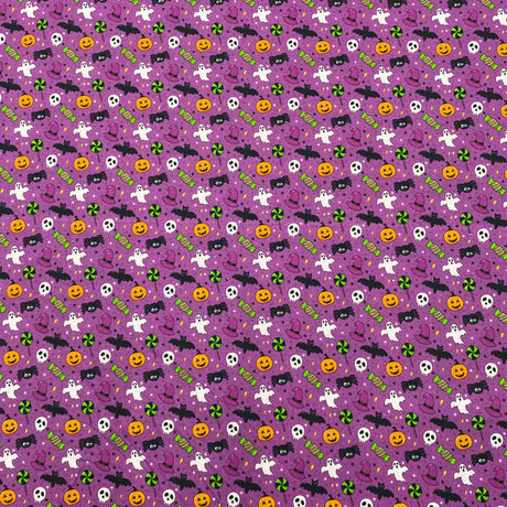 Pound A Metre Full Metre Per Metre Premium Quality 100% Quilting Halloween Cotton 45' Wide  (Ghost)