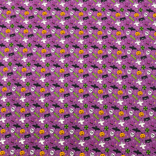 Pound A Metre Full Metre Per Metre Premium Quality 100% Quilting Halloween Cotton 45' Wide  (Ghost)