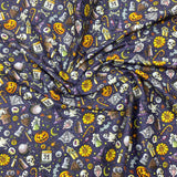 Pound A Metre Full Metre Per Metre Premium Quality 100% Quilting Halloween Cotton 45' Wide  (Halloween Night)