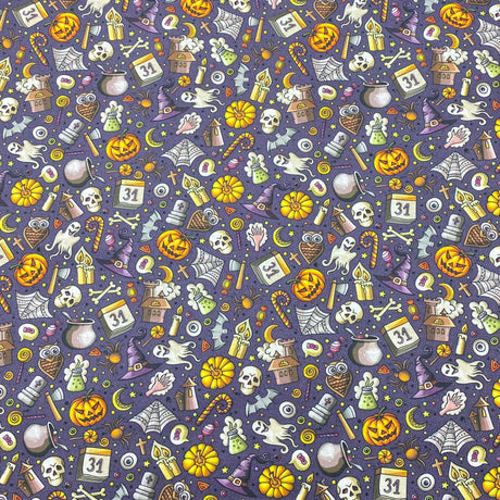 Pound A Metre Full Metre Per Metre Premium Quality 100% Quilting Halloween Cotton 45' Wide  (Halloween Night)