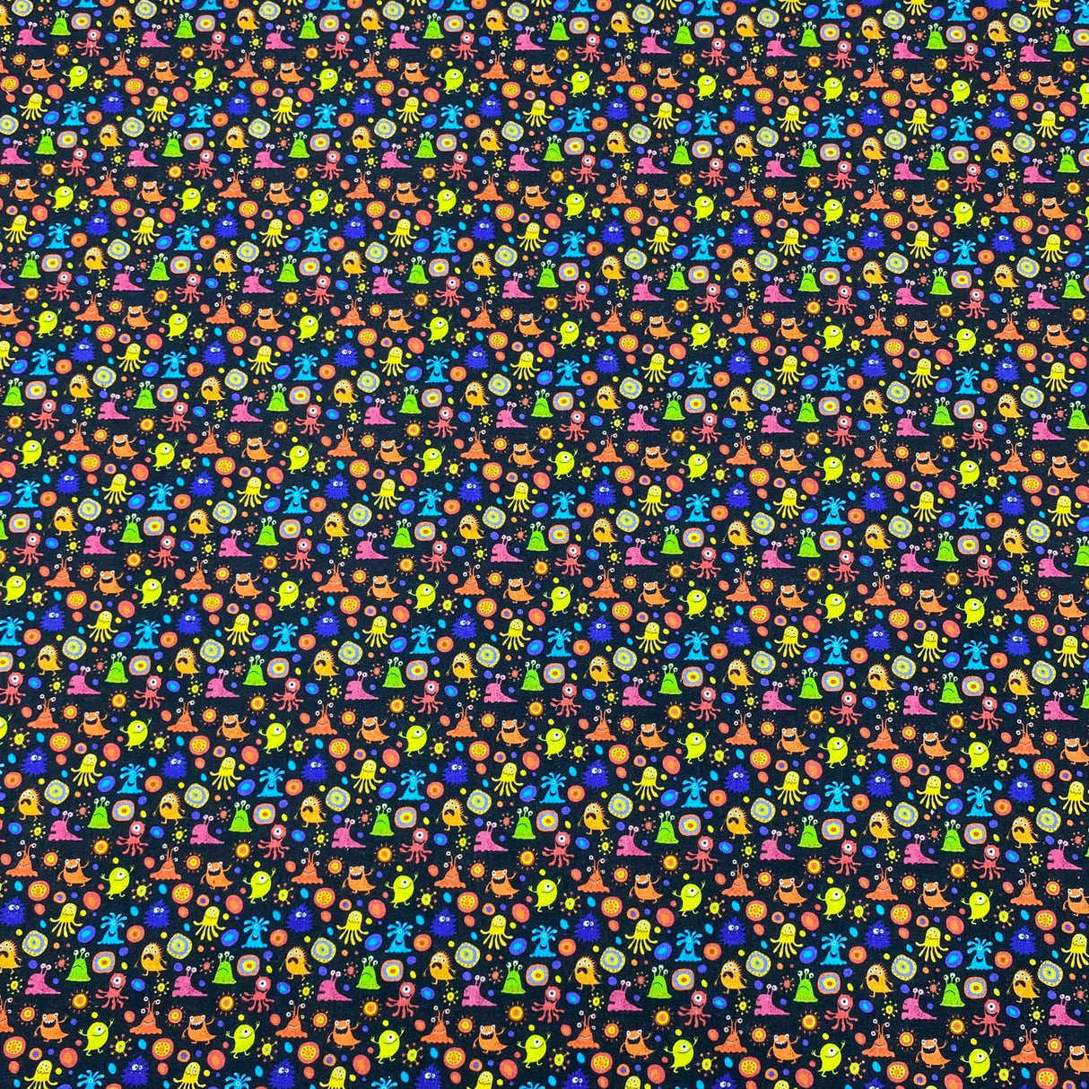 Pound A Metre Full Metre Per Metre Premium Quality 100% Quilting Halloween Cotton 45' Wide  (Mini Monsters)