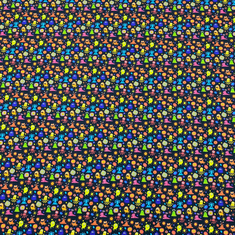 Pound A Metre Full Metre Per Metre Premium Quality 100% Quilting Halloween Cotton 45' Wide  (Mini Monsters)