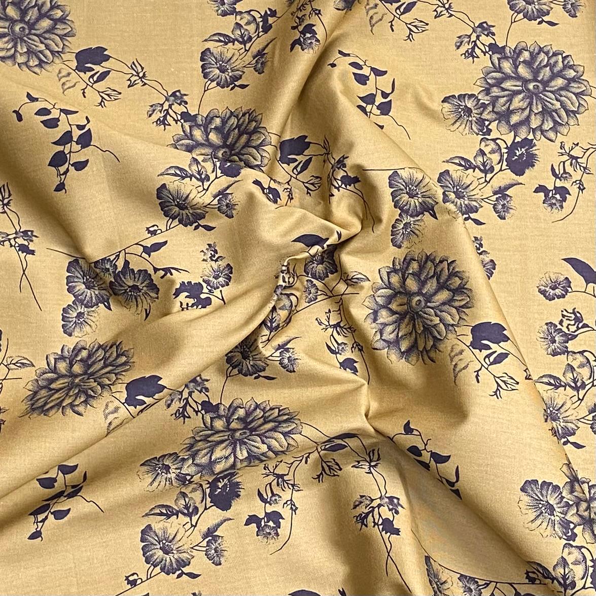 Pound A Metre Per Metre Per Metre Premium Quality Floral Drill  58" (Gold)