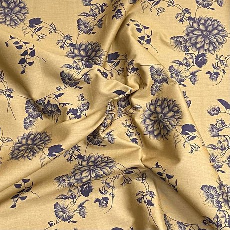 Pound A Metre Per Metre Per Metre Premium Quality Floral Drill  58" (Gold)
