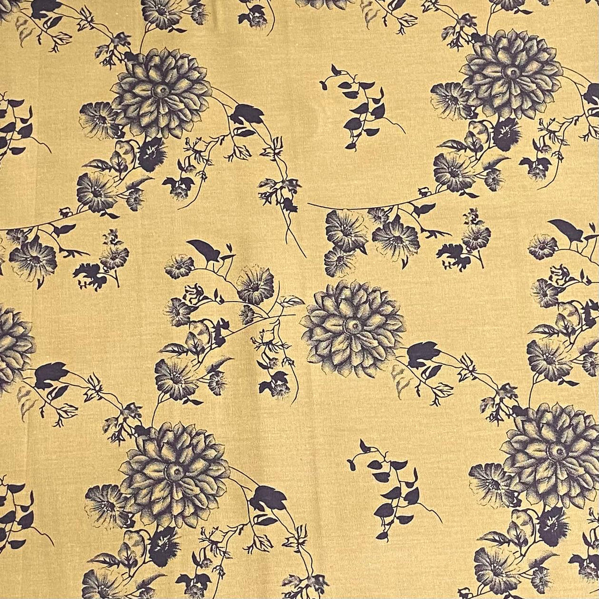 Pound A Metre Per Metre Per Metre Premium Quality Floral Drill  58" (Gold)