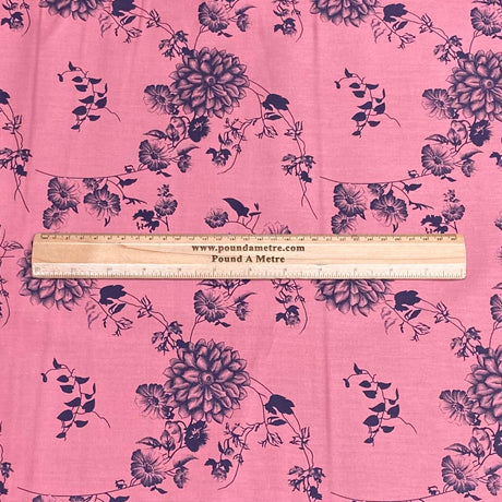 Pound A Metre Per Metre Per Metre Premium Quality Floral Drill  58" (Mauve)