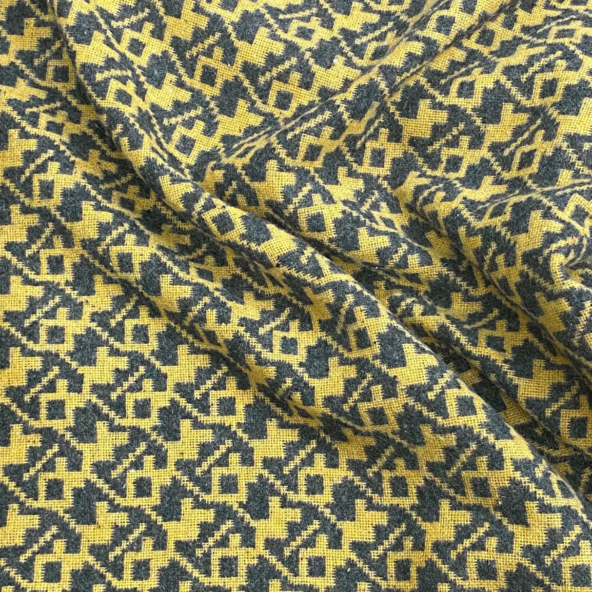 Pound A Metre Per Metre Per Metre Premium Wool Rich Fabric 55" Wide (Yellow & Black)