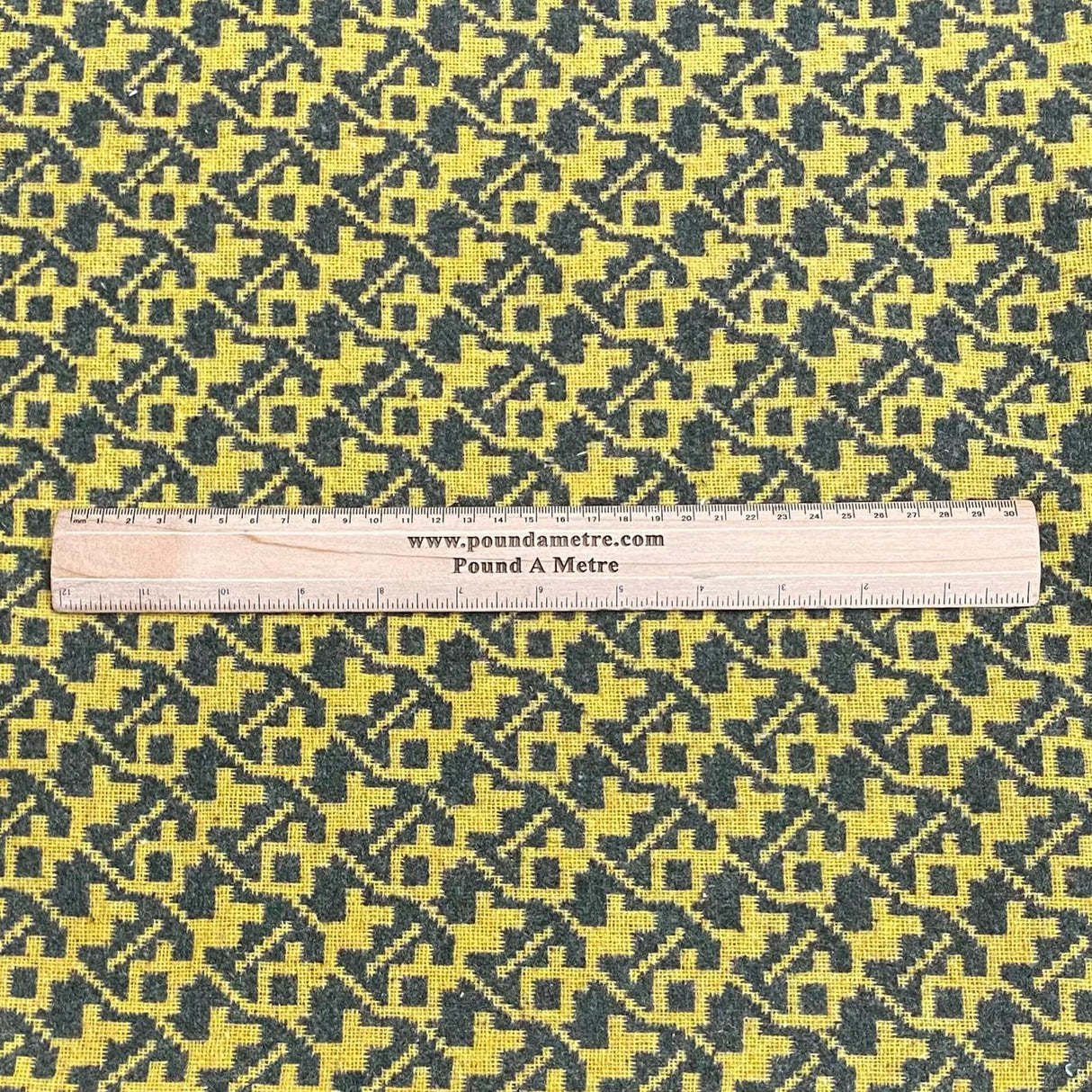 Pound A Metre Per Metre Per Metre Premium Wool Rich Fabric 55" Wide (Yellow & Black)