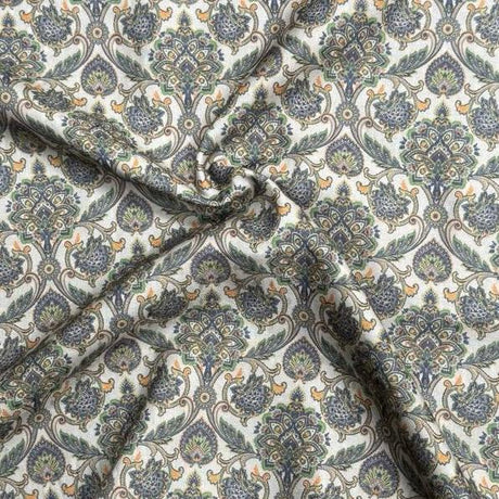 Pound A Metre Per Metre Printed Cashmere Effect Crepe Fabric- 45" Wide (Bloom)