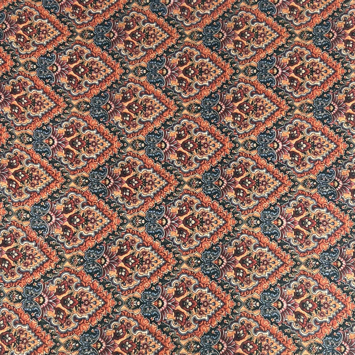Pound A Metre Per Metres Per Metre Printed Cashmere Effect Crepe Fabric- 45" Wide (Brown)