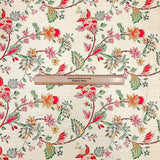 Pound A Metre Per Metres Per Metre Printed Cashmere Effect Crepe Fabric- 45" Wide (Cream Garden)