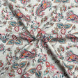 Pound A Metre Per Metre Printed Cashmere Effect Crepe Fabric- 45" Wide (Grey Paisley)