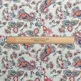 Pound A Metre Per Metre Printed Cashmere Effect Crepe Fabric- 45" Wide (Grey Paisley)