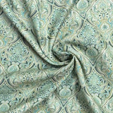 Pound A Metre Per Metre Printed Cashmere Effect Crepe Fabric- 45" Wide (Mint)
