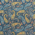 Pound A Metre Per Metre Printed Cashmere Effect Crepe Fabric- 45" Wide (Navy Paisley)
