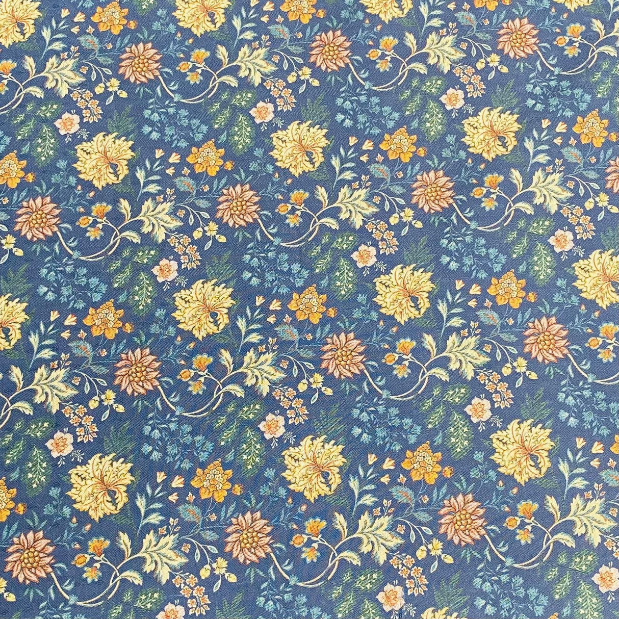Pound A Metre Per Metre Per Metre Printed Cashmere Effect Crepe Fabric- 45" Wide (Navy)