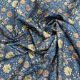 Pound A Metre Per Metre Per Metre Printed Cashmere Effect Crepe Fabric- 45" Wide (Navy)