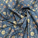 Pound A Metre Per Metre Per Metre Printed Cashmere Effect Crepe Fabric- 45" Wide (Navy)