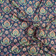 Pound A Metre Per Metre Per Metre Printed Cashmere Effect Crepe Fabric- 45" Wide (Navy)