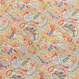 Pound A Metre Per Metre Per Metre Printed Cashmere Effect Crepe Fabric- 45" Wide (Orange Paisley)