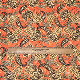 Pound A Metre Per Metre Per Metre Printed Cashmere Effect Crepe Fabric- 45" Wide (Orange)