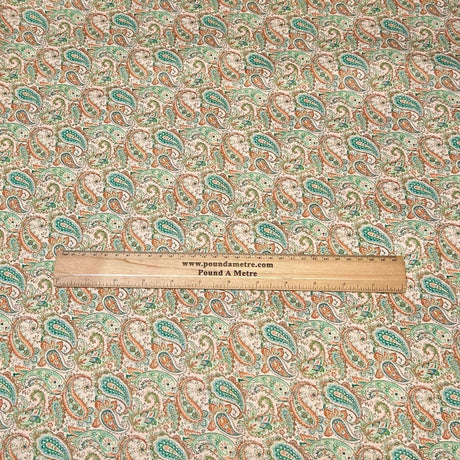 Pound A Metre Per Metre Per Metre Printed Cashmere Effect Crepe Fabric- 45" Wide (Paisley Madness)