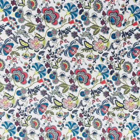 Pound A Metre Per Metre Printed Cashmere Effect Crepe Fabric- 45" Wide (White Bloom)