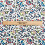 Pound A Metre Per Metre Printed Cashmere Effect Crepe Fabric- 45" Wide (White Bloom)