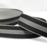 Per Metre Stripe Webbing, 40mm - (Black & Grey) - Pound A Metre