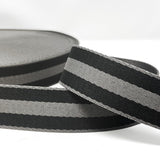 Pound A Metre Per Metre Stripe Webbing, 40mm - (Black & Grey)