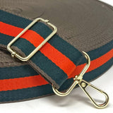 Per Metre Stripe Webbing, 40mm - (Emerald & Orange) - Pound A Metre