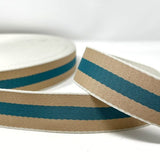 Per Metre Stripe Webbing, 40mm - (Taupe & Blue ) - Pound A Metre