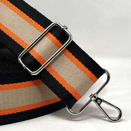 Per Metre Stripe Webbing, 50mm - (Black & Orange) - Pound A Metre