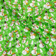 Pound A Metre Per Metre Per Metre Super Soft Christmas Print Poplin Cotton - 45" Wide (Snowman Green)