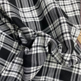 Pound A Metre Per Metre Per Metres Premium Poly-Viscose Tartan 60" Wide (Black & White)