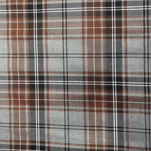 Pound A Metre Per Metre Per Metres Premium Poly-Viscose Tartan 60" Wide (Brown)