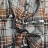 Pound A Metre Per Metre Per Metres Premium Poly-Viscose Tartan 60" Wide (Brown)
