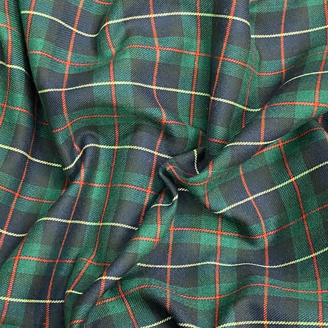 Pound A Metre Per Metre Per Metres Premium Poly-Viscose Tartan 60" Wide (Green)