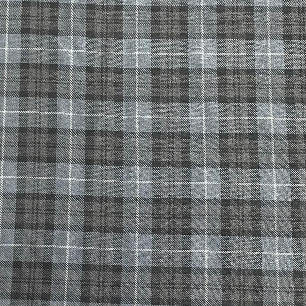 Pound A Metre Per Metre Per Metres Premium Poly-Viscose Tartan 60" Wide (Grey)