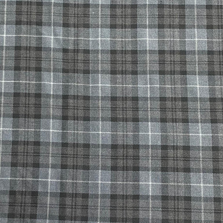 Pound A Metre Per Metre Per Metres Premium Poly-Viscose Tartan 60" Wide (Grey)