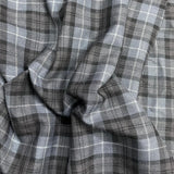 Pound A Metre Per Metre Per Metres Premium Poly-Viscose Tartan 60" Wide (Grey)