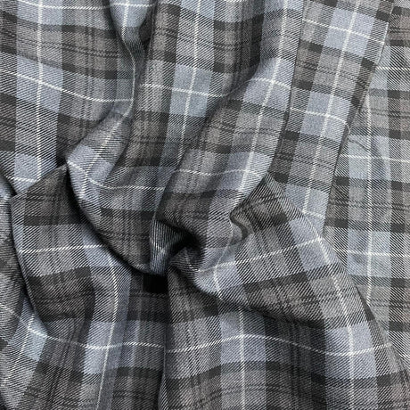 Pound A Metre Per Metre Per Metres Premium Poly-Viscose Tartan 60" Wide (Grey)