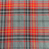 Pound A Metre Per Metre Per Metres Premium Poly-Viscose Tartan 60" Wide (Grey & Red)
