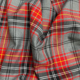 Pound A Metre Per Metre Per Metres Premium Poly-Viscose Tartan 60" Wide (Grey & Red)